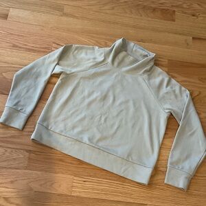 RBX Athletic Women's Cream Sweat shirt cropped beige tan medium